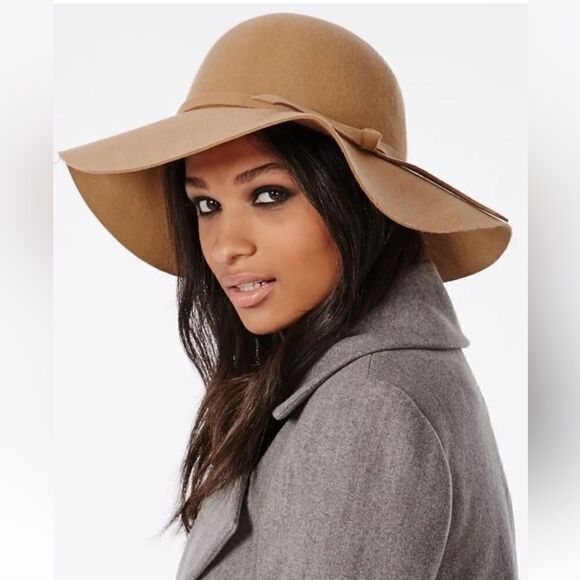 NWT A New Day Camel Felt Wide Brim Adjustable Hat Brown Tan Floppy Boho - Picture 1 of 7